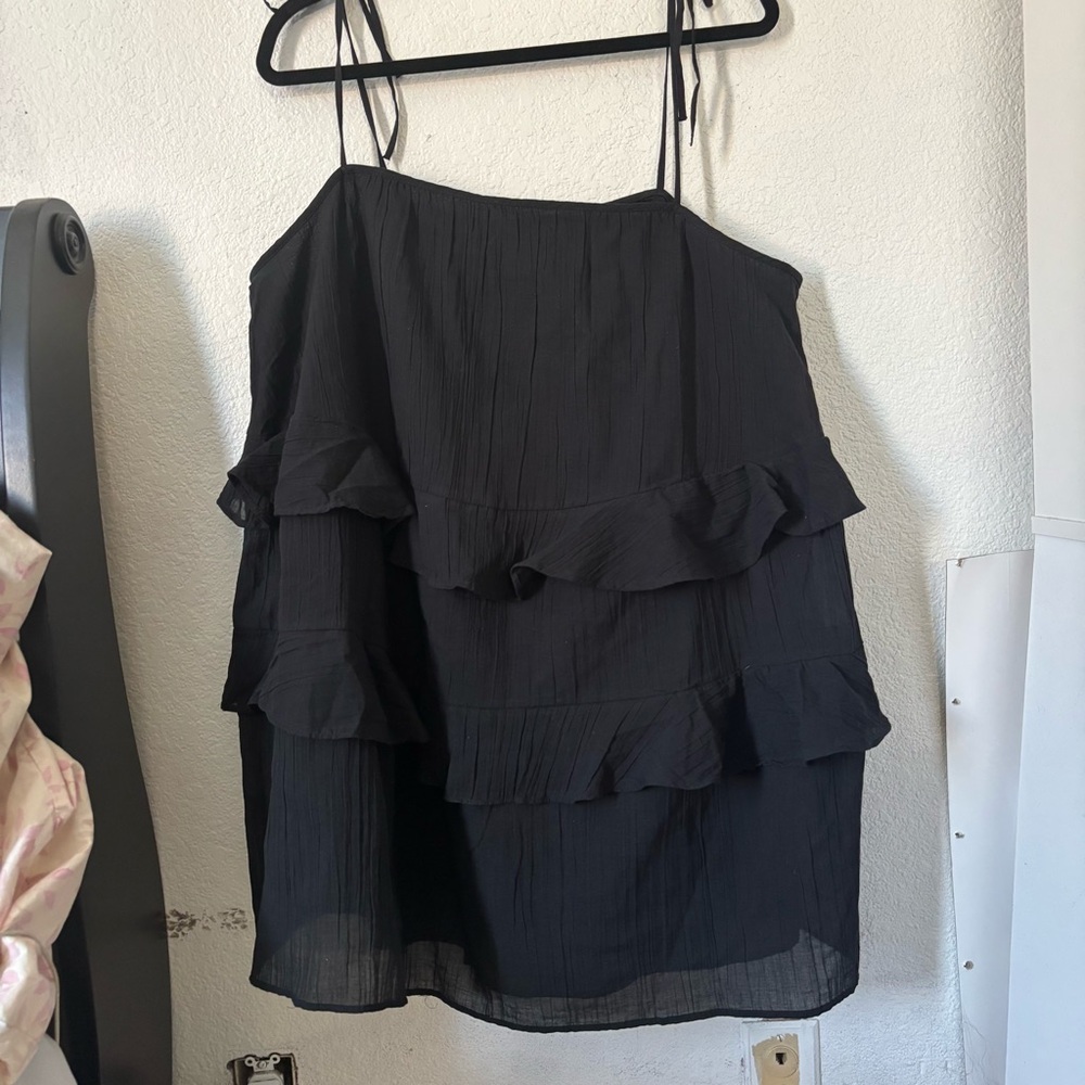 Divided Elegant Black Strappy Dress